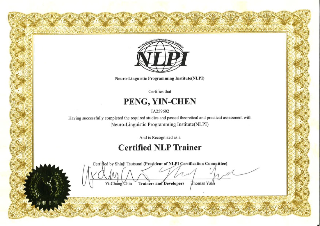 NLPI Certified NLP Trainer 證書