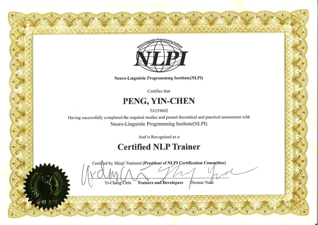 NLPI Certified NLP Trainer 證書